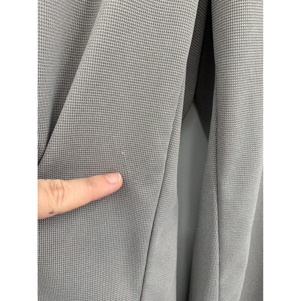 Halara Wide Leg Pants Women 1X Gray Pleated Elastic Waist Waffle Knit Crop - Picture 5 of 10